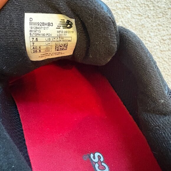 New Balance 928 Men's Walking Shoes Hook & Loop Size 7.5 Black MW928HB3 - Picture 10 of 10